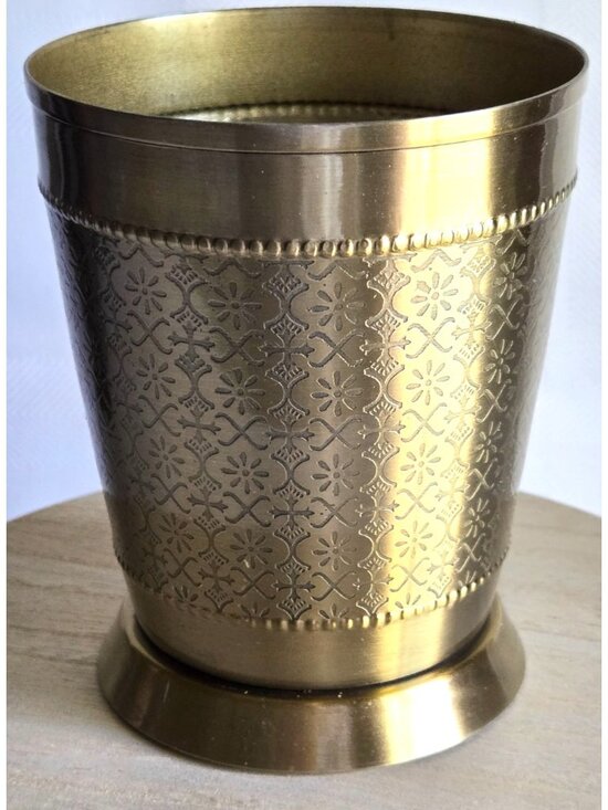 Unbranded Other - Pure Brass Glass Tumbler Embossed Design for Drinking Water